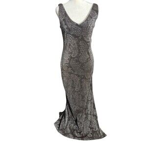 ever beauty paisley bodycon dress glittery maxi grunge Sz 4